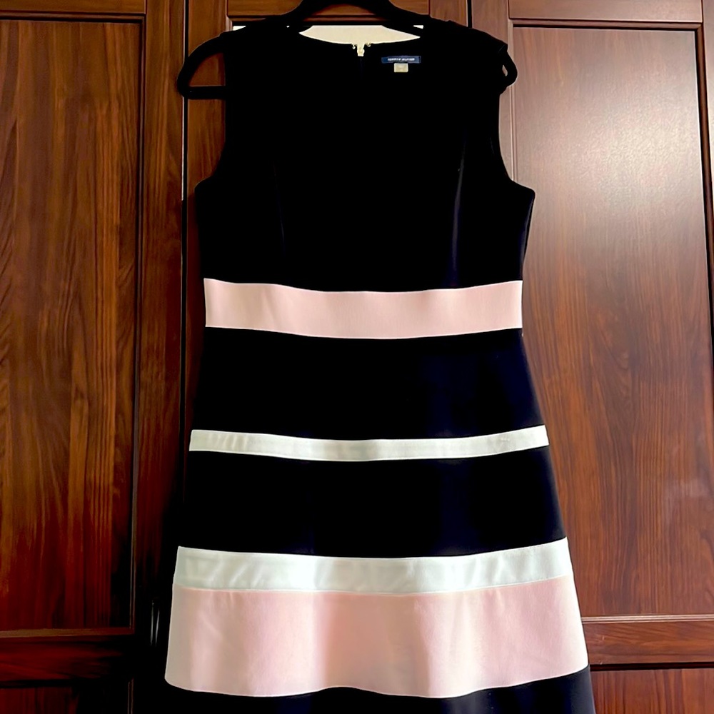 Tommy Hilfiger Pink Black Stripe Dress. Size 12. Good condition.